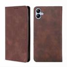 For Samsung Galaxy A04e 4G Skin Feel Magnetic Horizontal Flip Leather Phone Case(Dark Brown) - 1