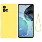 For Motorola Moto G72 Pure Color Liquid Silicone Shockproof Full Coverage Phone Case(Yellow) - 1