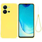 For vivo V25 5G / V25E 5G / X80 Lite Pure Color Liquid Silicone Shockproof Full Coverage Phone Case(Yellow) - 1