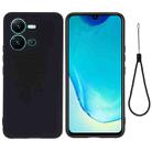 For vivo V25 5G / V25E 5G / X80 Lite Pure Color Liquid Silicone Shockproof Full Coverage Phone Case(Black) - 1