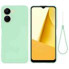 For vivo Y16 Pure Color Liquid Silicone Shockproof Full Coverage Phone Case(Green) - 1