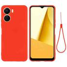 For vivo Y16 Pure Color Liquid Silicone Shockproof Full Coverage Phone Case(Red) - 1