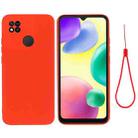 For Xiaomi Redmi 10A / 9C / 9C NFC  Pure Color Liquid Silicone Shockproof Full Coverage Phone Case(Red) - 1