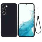 For Samsung Galaxy S23+ 5G Pure Color Liquid Silicone Shockproof Full Coverage Phone Case(Black) - 1