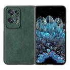 For OPPO Find N2 Two-color Litchi Texture PU Phone Case(Green) - 1