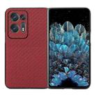 For OPPO Find N2 Carbon Fiber Texture Shockproof Phone Case(Red) - 1