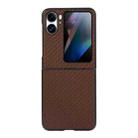 For OPPO Find N2 Flip Carbon Fiber Texture Shockproof Phone Case(Brown) - 1