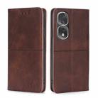 For Honor 80 Pro Cow Texture Magnetic Horizontal Flip Leather Phone Case(Dark Brown) - 1