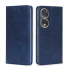 For Honor 80 Pro Cow Texture Magnetic Horizontal Flip Leather Phone Case(Blue) - 1