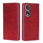 For Honor 80 Pro Cow Texture Magnetic Horizontal Flip Leather Phone Case(Red) - 1