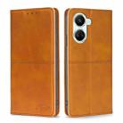 For Huawei nova 10 SE Cow Texture Magnetic Horizontal Flip Leather Phone Case(Light Brown) - 1