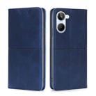 For Realme 10 4G Cow Texture Magnetic Horizontal Flip Leather Phone Case(Blue) - 1