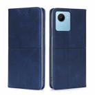 For Realme C30s Cow Texture Magnetic Horizontal Flip Leather Phone Case(Blue) - 1