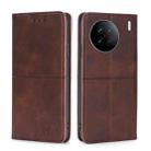 For vivo X90 Cow Texture Magnetic Horizontal Flip Leather Phone Case(Dark Brown) - 1