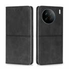For vivo X90 Cow Texture Magnetic Horizontal Flip Leather Phone Case(Black) - 1