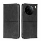 For vivo X90 Pro+ Cow Texture Magnetic Horizontal Flip Leather Phone Case(Black) - 1