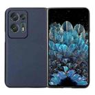 For OPPO Find N2 Lambskin Texture Genuine Leather Phone Case(Blue) - 1