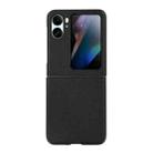 For OPPO Find N2 Flip Lambskin Texture Genuine Leather Phone Case(Black) - 1