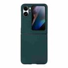 For OPPO Find N2 Flip Lambskin Texture Genuine Leather Phone Case(Green) - 1