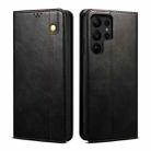 For Samsung Galaxy S23 Ultra 5G Oil Wax Crazy Horse Texture Leather Phone Case(Black) - 1