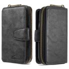 For iPhone 6 Plus Detachable Multifunctional Horizontal Flip Leather Case with Card Slots & Zipper Wallet & Photo Frame(Black) - 1