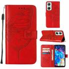 For Infinix Hot 20 5G X666 / X66B Embossed Butterfly Flip Leather Phone Case(Red) - 1
