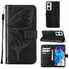 For Infinix Hot 20 5G X666 / X66B Embossed Butterfly Flip Leather Phone Case(Black) - 1