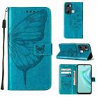 For Infinix Hot 20 Play Embossed Butterfly Flip Leather Phone Case(Blue) - 1