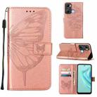 For Infinix Hot 20 Play Embossed Butterfly Flip Leather Phone Case(Rose Gold) - 1