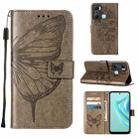 For Infinix Hot 20 Play Embossed Butterfly Flip Leather Phone Case(Grey) - 1