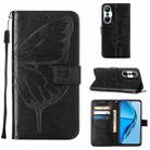 For Infinix Hot 20S / 20 Pro X6827 Embossed Butterfly Flip Leather Phone Case(Black) - 1