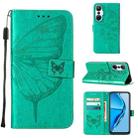 For Infinix Hot 20S / 20 Pro X6827 Embossed Butterfly Flip Leather Phone Case(Green) - 1