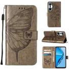 For Infinix Hot 20S / 20 Pro X6827 Embossed Butterfly Flip Leather Phone Case(Grey) - 1