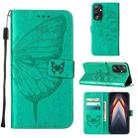 For Tecno Pova 4 LG7N Embossed Butterfly Flip Leather Phone Case(Green) - 1
