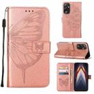 For Tecno Pova 4 LG7N Embossed Butterfly Flip Leather Phone Case(Rose Gold) - 1