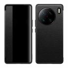 For vivo X90 Pro+ Magnetic Side Window View Shockproof Horizontal Flip Leather Case(Black) - 1