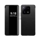 For Xiaomi 13 Pro Magnetic Side Window View Shockproof Horizontal Flip Leather Case(Black) - 1