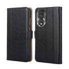 For Honor 80 Ostrich Texture Flip Leather Phone Case(Black) - 1