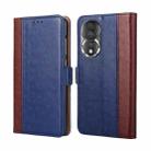 For Honor 80 Ostrich Texture Flip Leather Phone Case(Blue) - 1
