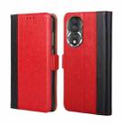 For Honor 80 Ostrich Texture Flip Leather Phone Case(Red) - 1