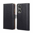 For Honor 80 Pro Ostrich Texture Flip Leather Phone Case(Black) - 1