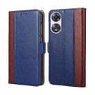 For OPPO A58 5G Ostrich Texture Flip Leather Phone Case(Blue) - 1