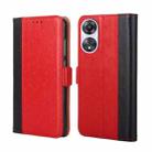 For OPPO A58 5G Ostrich Texture Flip Leather Phone Case(Red) - 1