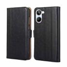 For Realme 10 4G Ostrich Texture Flip Leather Phone Case(Black) - 1