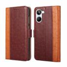 For Realme 10 4G Ostrich Texture Flip Leather Phone Case(Brown) - 1