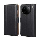 For vivo X90 Pro+ Ostrich Texture Flip Leather Phone Case(Black) - 1