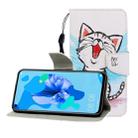 For Huawei Nova 5i / P20 Lite (2019) Colored Drawing Horizontal Flip Leather Case with Holder & Card Slot & Wallet(Red Mouth Cat) - 1