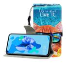 For Huawei Nova 5i / P20 Lite (2019) Colored Drawing Horizontal Flip Leather Case with Holder & Card Slot & Wallet(Underwater Cat) - 1