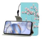 For Huawei Honor 30 Colored Drawing Horizontal Flip Leather Case with Holder & Card Slot & Wallet(Magnolia) - 1