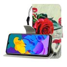 For Huawei Honor Play 4T Pro Colored Drawing Horizontal Flip Leather Case with Holder & Card Slot & Wallet(Red Rose) - 1